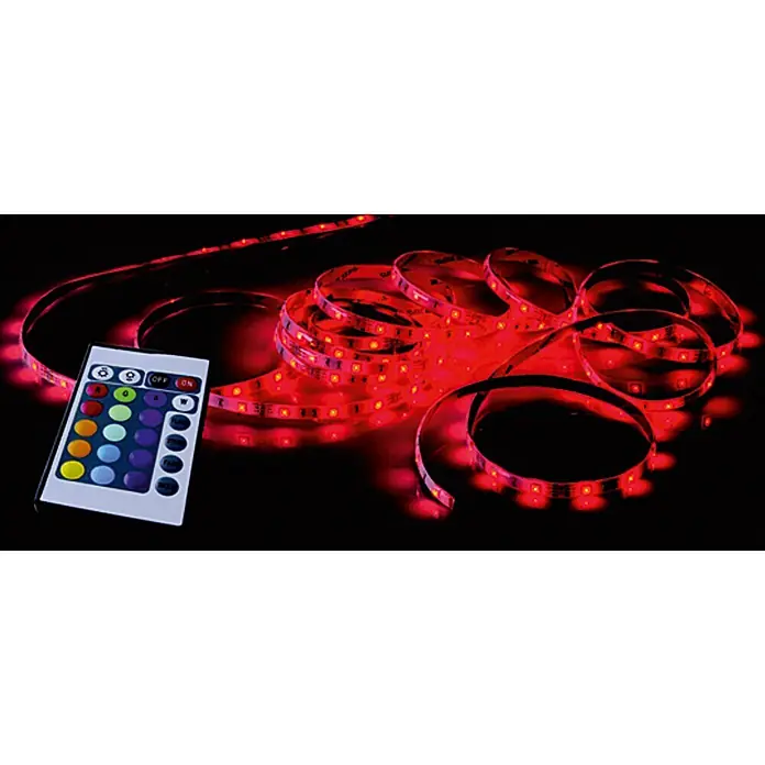 LED-Band - Länge: 3 m, Lichtfarbe: RGB, 16 W - LED-Streifen mit roter Beleuchtung und Fernbedienung. Die Lichterkette sorgt für eine stimmungsvolle Atmosphäre.