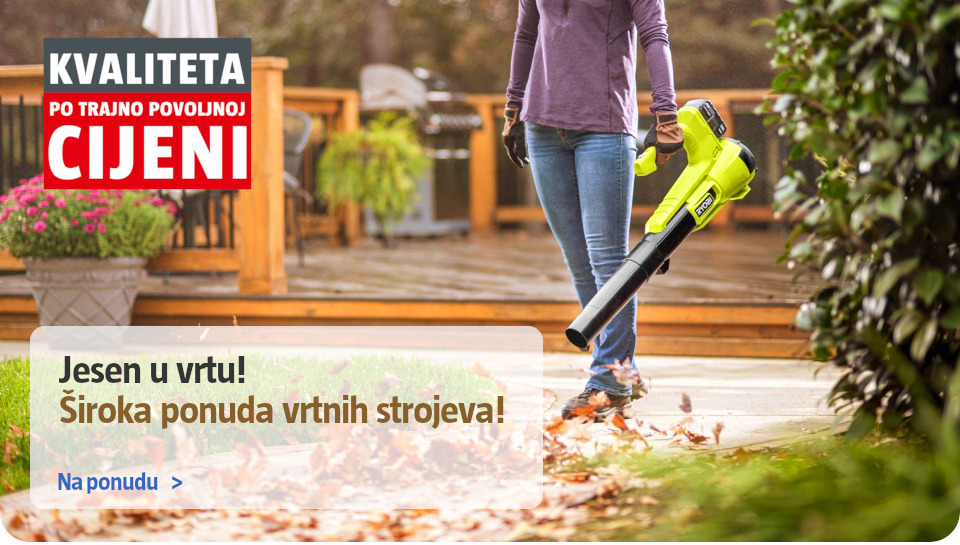 osoba s puhačem lišća u vrtu
