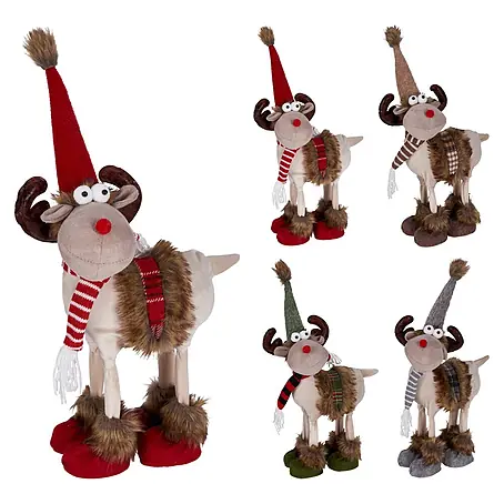 Figura decorativa navideña Reno con gorro
