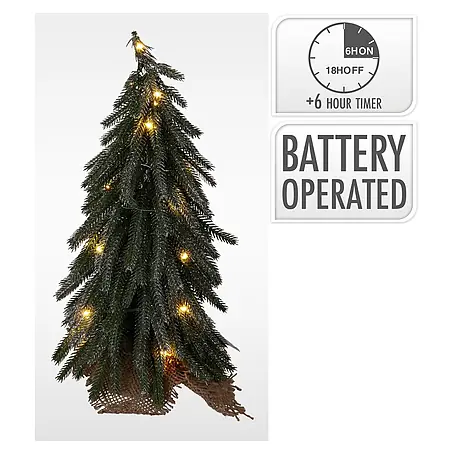 Figura decorativa navideña Árbol con base de madera