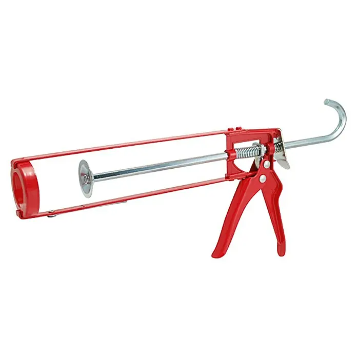 Alpha Tools Pistola de silicona - Con gancho - Pistola de calafateo roja para una aplicación precisa de selladores y adhesivos, perfecta para aficionados al bricolaje y profesionales.