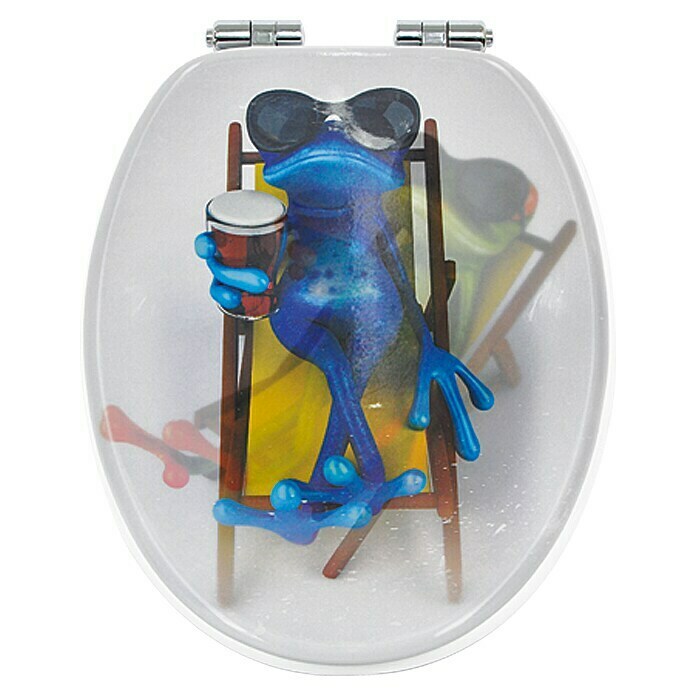 Poseidon Toiletzitting Froggy 3D (Softclose, MDF, Afneembaar, Meerkleurig)