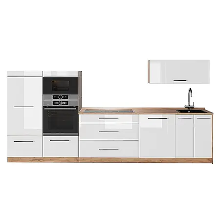 Küchenzeile Fame-Line 340 cm Weiß Hochglanz Art.-Nr. 64519