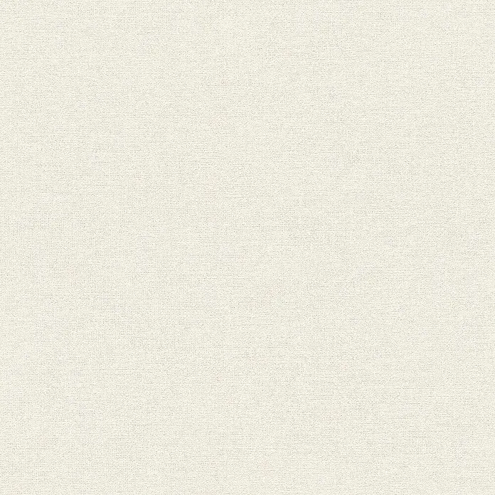 SCHÖNER WOHNEN-Kollektion Cosyliving Vliestapete LINEN - Weiß, Uni, 10,05 x 0,53 m - Helle cremefarbene, fein gewebte Stofftextur.