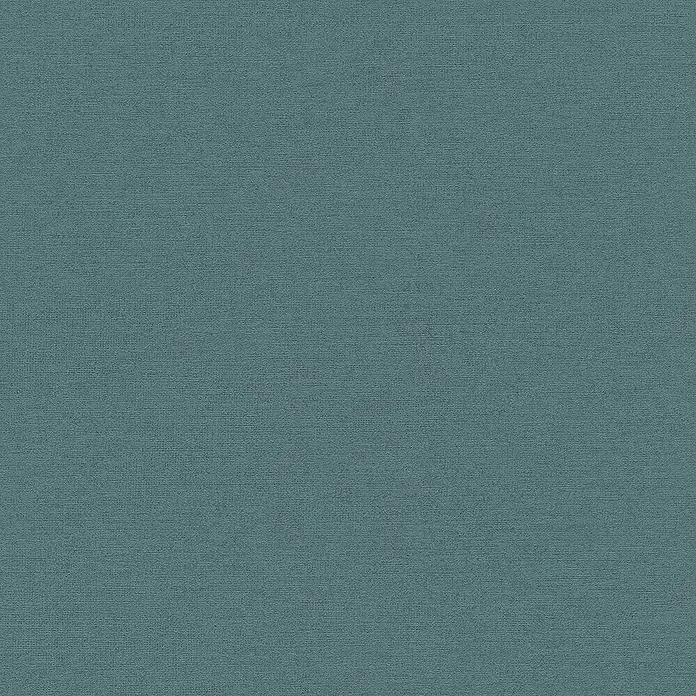 SCHÖNER WOHNEN-Kollektion Cosyliving Vliestapete LINEN - Petrol, Uni, 10,05 x 0,53 m - Petrolblauer strukturierter Stoff.