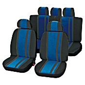 UniTec Autositz-Bezugset (14-tlg., Schwarz/Blau, Geeignet für: Viele gängige PKW)