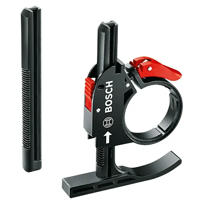 Bosch Tiefenanschlag Expert - Passend für: Bosch Multifunktionswerkzeuge PMF 190 E/250 CES, Segment- und Tauchsägeblätter - Das Bild zeigt eine Bosch Führungsstange, ein Werkzeugzubehör für präzises Bohren und Fräsen mit Bohrmaschinen.