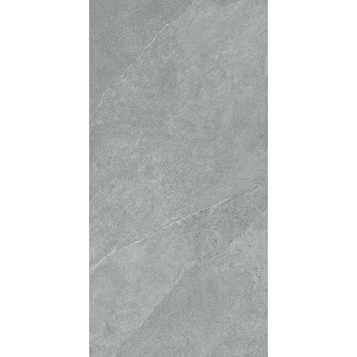 Feinsteinzeugfliese RAVAZZA STONE GREIGE – 60 x 120 cm, Betonoptik, Mat -  - Graue strukturierte Steinfläche mit subtilen diagonalen Maserungen.