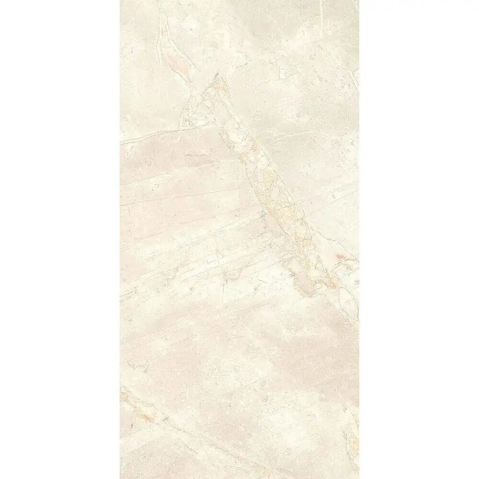 Feinsteinzeugfliese VIVALDI BONE – 60 x 120 cm, Onyxoptik, Brillant -  - Helle Creme-Marmoroptikfliese mit subtilen beigen und hellbraunen Äderungen für elegante Oberflächen.