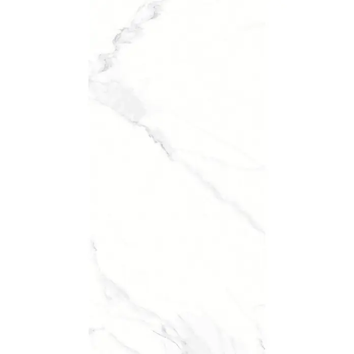 Limcaro Feinsteinzeugfliese POLARIS BRILLO - 120 x 60 cm, Weiß, Glänzend - Weißer Marmor mit dezenter grauer Maserung.