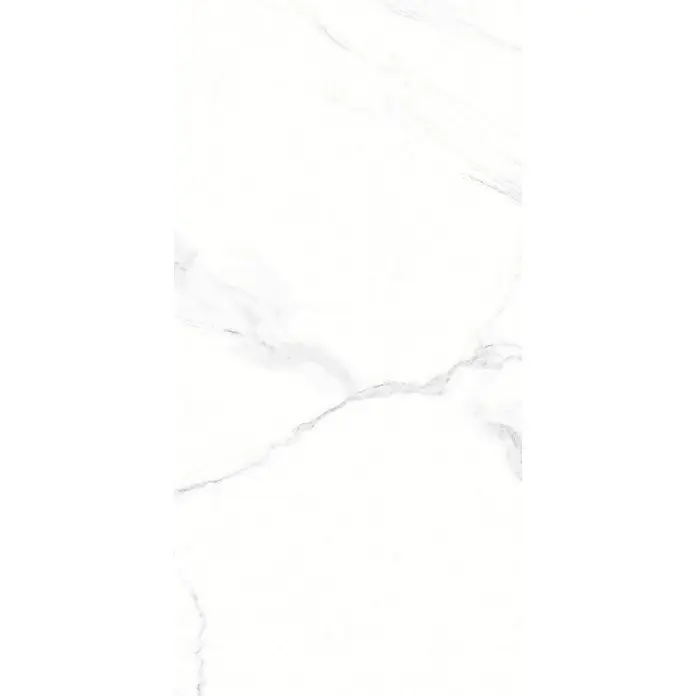 Limcaro Feinsteinzeugfliese POLARIS BRILLO - 120 x 60 cm, Weiß, Glänzend - Weiße Marmorfliese mit zarter, eleganter grauer Äderung.