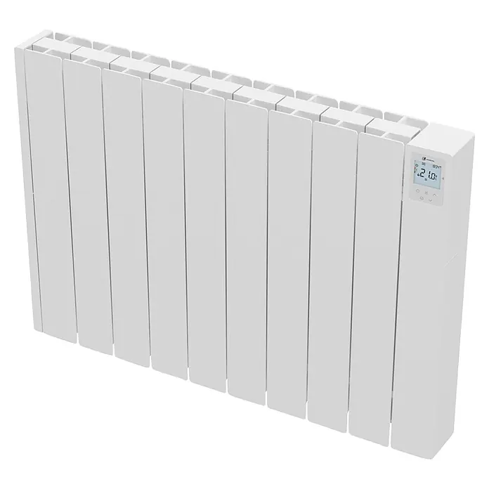 Haverland Emisor térmico Cube WiFi - 1.500 W, Blanco, 5,91 x 82 x 58,1 cm, Fluido - Radiador eléctrico blanco con aletas múltiples y pantalla digital que muestra 21.0.
