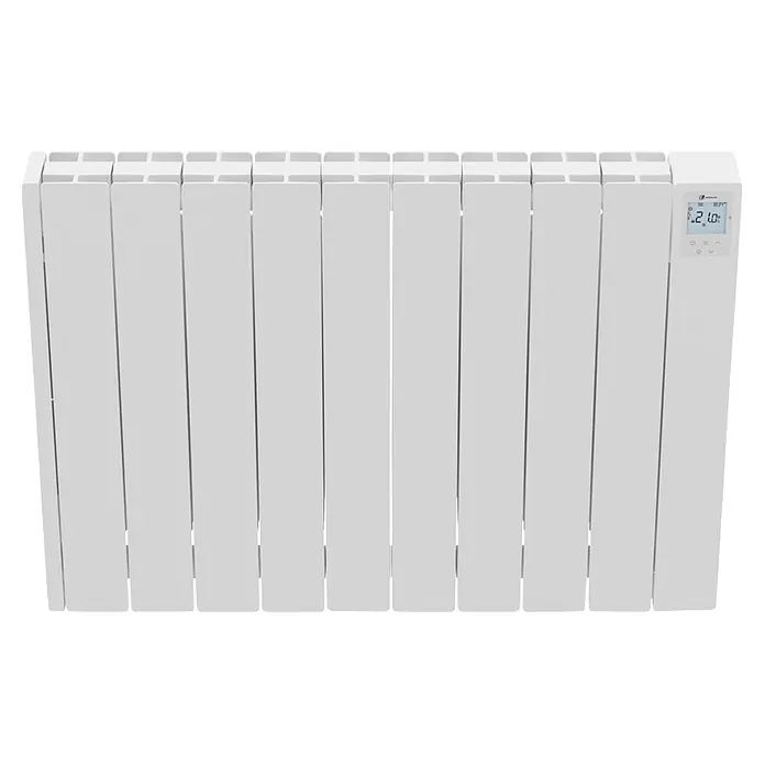 Haverland Emisor térmico Cube WiFi - 1.500 W, Blanco, 5,91 x 82 x 58,1 cm, Fluido - Radiador eléctrico blanco con paneles verticales y pantalla digital que muestra 21.0.
