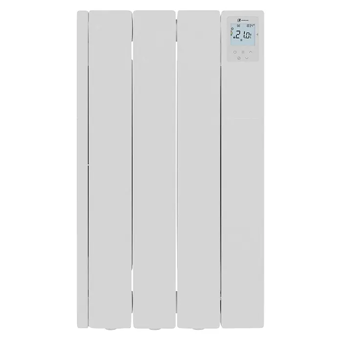 Haverland Emisor térmico Cube WiFi - 500 W, Blanco, 5,91 x 34 x 58,1 cm, Fluido - Radiador eléctrico blanco con pantalla digital que muestra la temperatura y la hora.