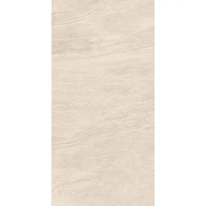 Feinsteinzeugfliese COSMIC BONE – 60 x 120 cm, Marmoroptik, Mat -  - Hellbeige Fliese in Steinoptik mit dezenter welliger Textur für Wand oder Boden.