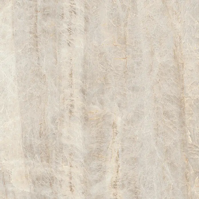 Feinsteinzeugfliese TAJ MAHAL – 120 x 120 cm, Steinoptik, Mat -  - Helle beige Natursteinplatte mit transluzenter vertikaler Maserung, ideal für Luxusoberflächen.