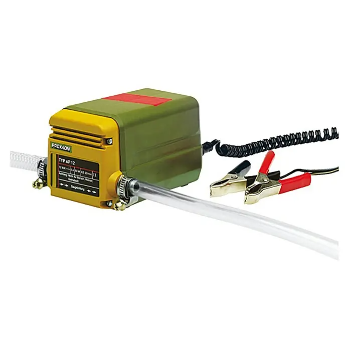 Proxxon Micromot Ölabsaugpumpe AP 12 - 120 x 90 x 90 mm, Spannung: 12 V - Proxxon AP 12 Transferpumpe, ideal zum schnellen und sauberen Umfüllen von Flüssigkeiten. Mit Krokodilklemmen für einfachen Anschluss.
