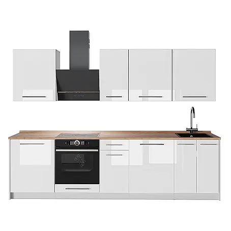 Küchenzeile Fame-Line 280 cm Weiß Hochglanz Art.-Nr. 64241