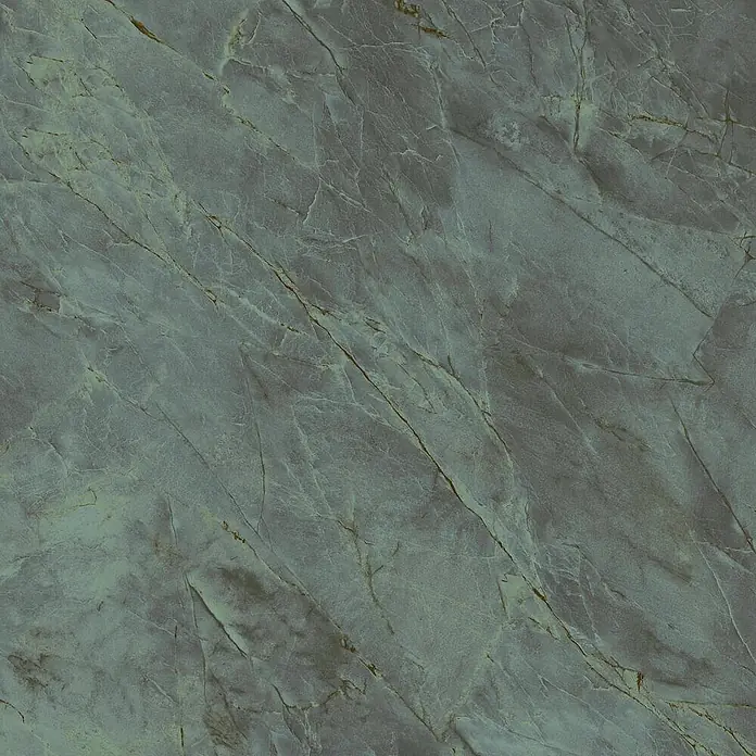 Feinsteinzeugfliese QUARZITE JADORE – 120 x 120 cm, Steinoptik, Brillant -  - Dunkel grüngraue Marmorstruktur mit zarten hellen Äderungen, ideal für elegante Oberflächen.