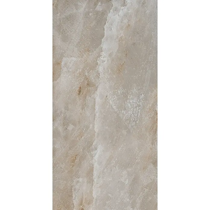 Feinsteinzeugfliese SALT CAVE TAUPE – 60 x 120 cm, Steinoptik, Mat -  - Helle beige und weiße Natursteintextur mit rauer, kristalliner Oberfläche und zarten braunen Äderungen.
