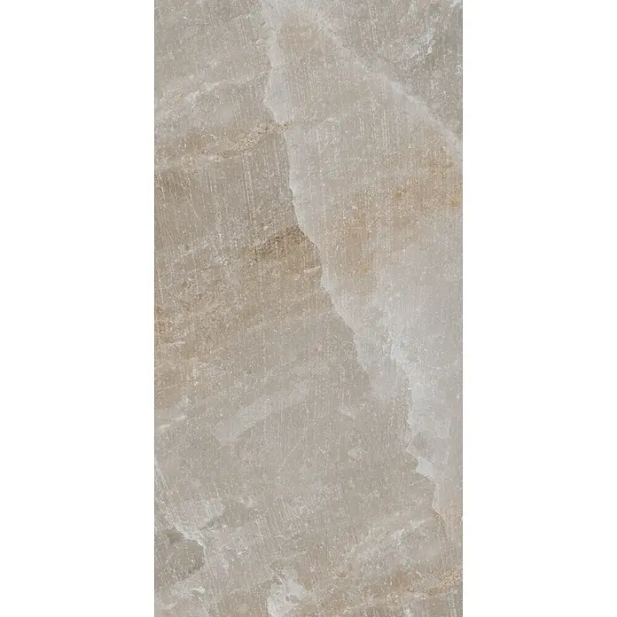 Feinsteinzeugfliese SALT CAVE TAUPE – 60 x 120 cm, Steinoptik, Mat -  - Helle beige Natursteintextur mit fließenden Äderungen und variierenden Tönen.