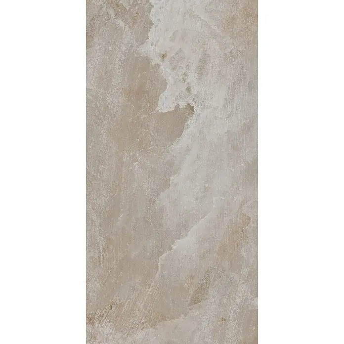 Feinsteinzeugfliese SALT CAVE TAUPE – 60 x 120 cm, Steinoptik, Mat -  - Strukturierte hellbeige Marmorplatte mit natürlicher Maserung und unregelmäßigen Mustern.