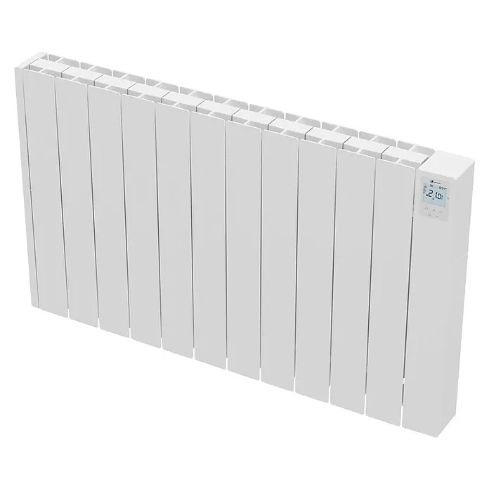 Haverland Emisor térmico Cube WiFi - 1.800 W, Blanco, 5,91 x 98 x 58,1 cm, Fluido - Radiador eléctrico blanco con aletas y pantalla digital.