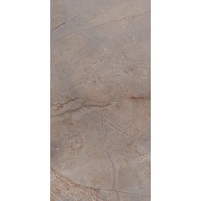 Feinsteinzeugfliese VIVALDI VISON – 60 x 120 cm, Marmoroptik, Brillant -  - Hellbrauner Marmor mit rotbraunen Äderungen, ideal für Oberflächen.