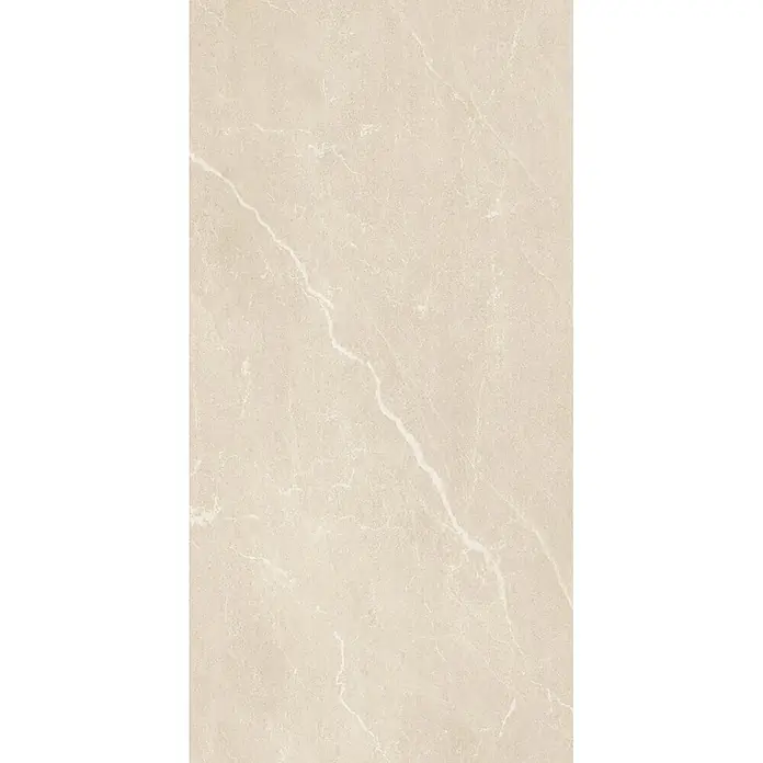Feinsteinzeugfliese BODO BEIGE – 60 x 120 cm, Marmoroptik, Mat -  - Helle, beige Marmoroptikfliese mit zarter Cremenaderung, geeignet für Boden- oder Wandflächen.