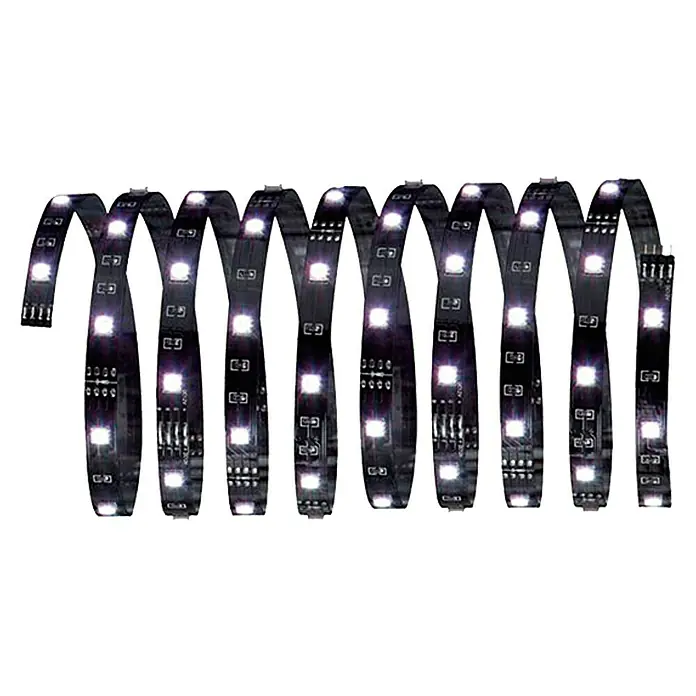 Paulmann LED-Band YourLED Eco Basisset RGB - Länge: 3 m, Lichtfarbe: RGB, 21,6 W, 630 lm - LED-Streifen mit hellen, weißen Lichtern, die sich spiralförmig winden und eine moderne Beleuchtungslösung darstellen.