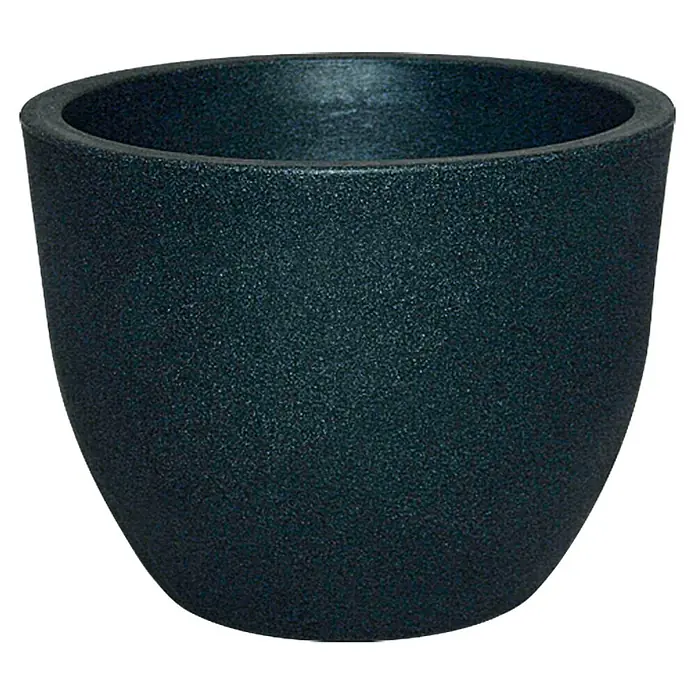 Geli Pflanztopf Rimini - Max. Außendurchmesser: 35 cm, Höhe: 26,5 cm, Kunststoff, Anthrazit - Dunkelgrauer Pflanztopf mit einer rauen Textur, ideal für Zimmerpflanzen und zur Dekoration Ihres Wohnraums.