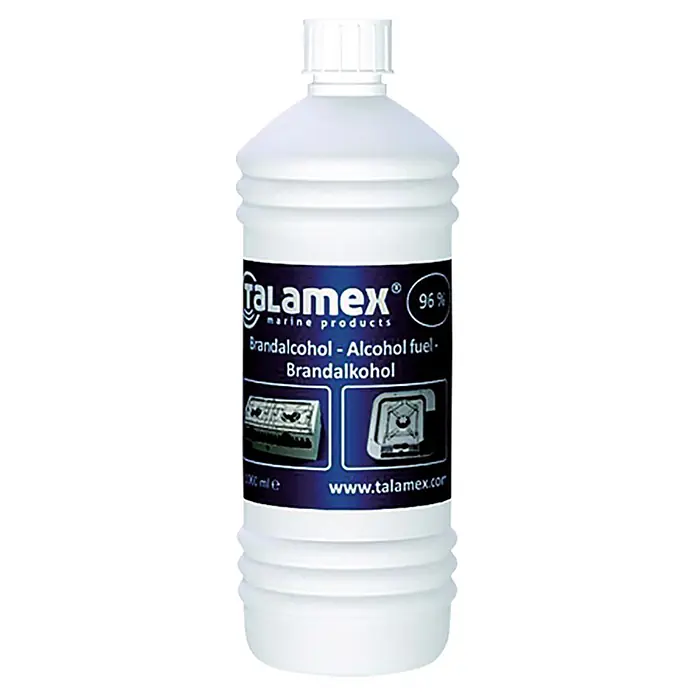 Talamex Brandalkohol - 1 l, Konzentration: 96 % - Eine Flasche Talamex Brandalkohol 96 %, ein hochwertiges Marineprodukt für Brennstoffanwendungen.