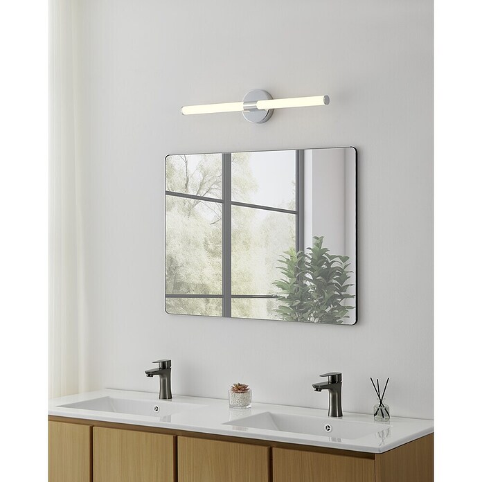 Eglo Led-spiegelverlichting Ramola (11 W, l x b x h: 60 x 6,5 x 12 cm, Chroom, Warm wit) | BAUHAUS