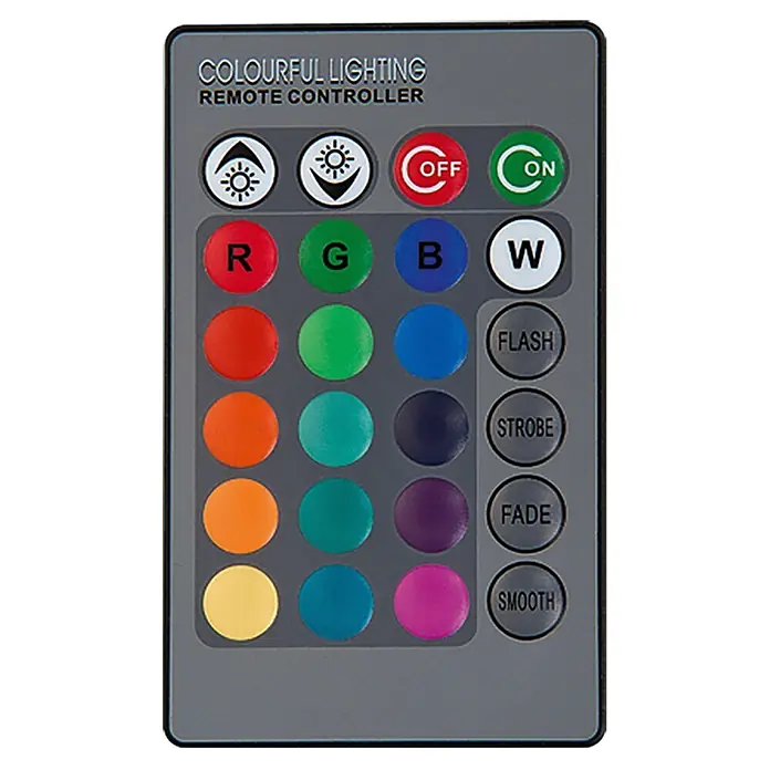 Voltolux Bombilla LED - E27, Intensidad regulable, Multicolor, 3 W - Mando a distancia para iluminación de colores con botones para color, brillo y modo.