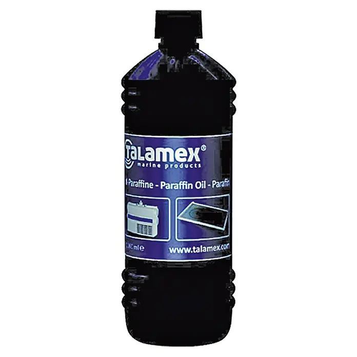 Talamex Paraffinöl - 1 l - Eine Flasche Talamex Paraffinöl, ein vielseitiges Marineprodukt. Ideal für Heizungen und Lampen, sorgt für saubere Verbrennung.