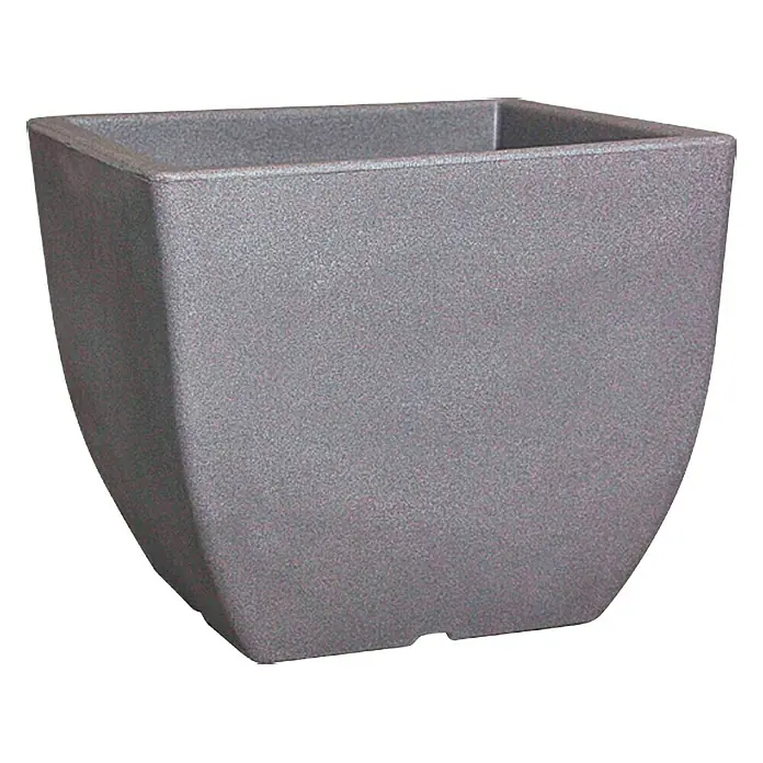 Geli Pflanzkübel eckig Ravenna - Außenmaß (L x B x H): 50 x 50 x 42,5 cm, Kunststoff, Taupe - Grauer, viereckiger Pflanztopf mit abgerundeten Kanten. Der Pflanztopf ist ideal für Innen- und Außenbereiche.