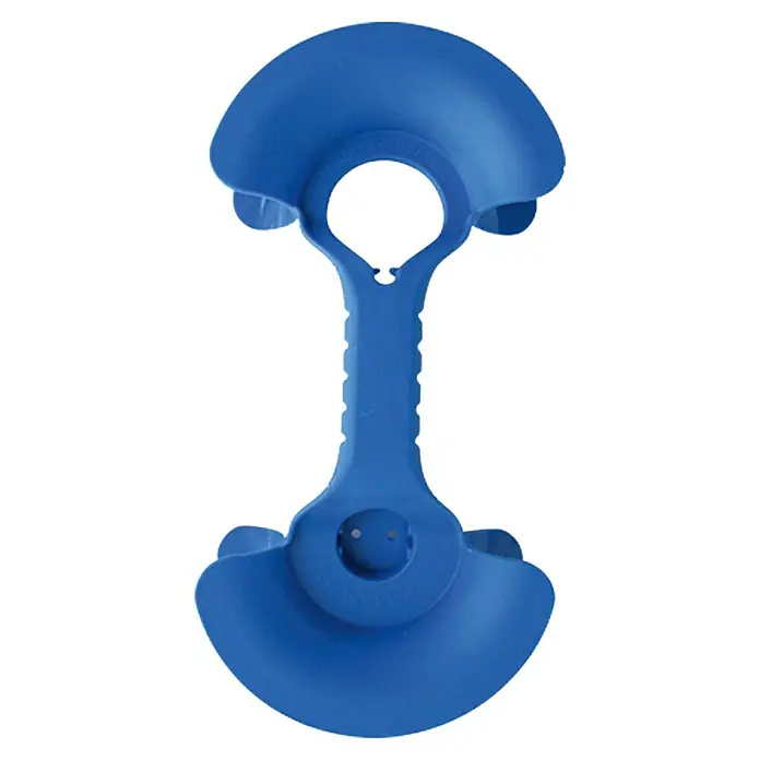 Kabelhantel - Blau, Kunststoff - Blaue Mundöffnungshilfe, ein zahnärztliches Hilfsmittel zur Erweiterung des Mundes und zur leichteren Behandlung.