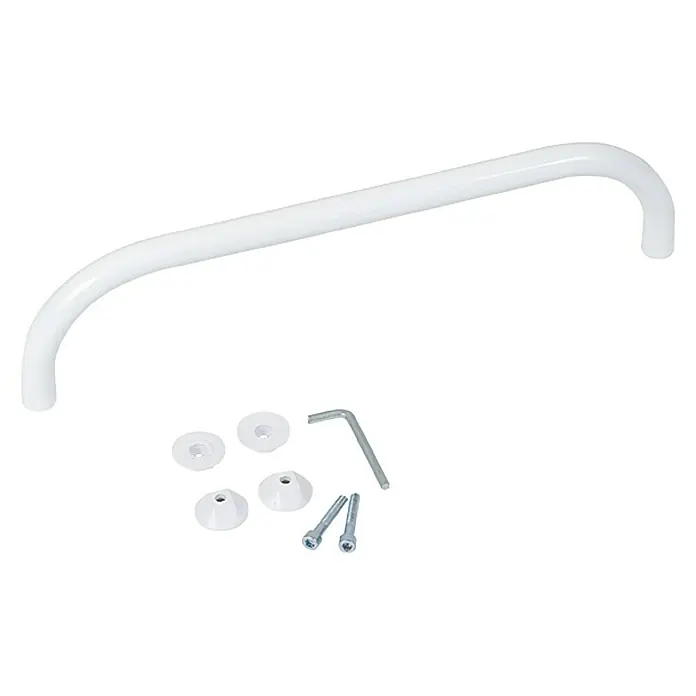 Badheizkörper-Handtuchstange - Farbe: Weiß, Geeignet für: Badheizkörper Berlin/Florence/Kairo, Breite: 40 cm - Weißer Haltegriff mit Befestigungsmaterial für mehr Sicherheit im Badezimmer. Inklusive Schrauben und Montagezubehör.