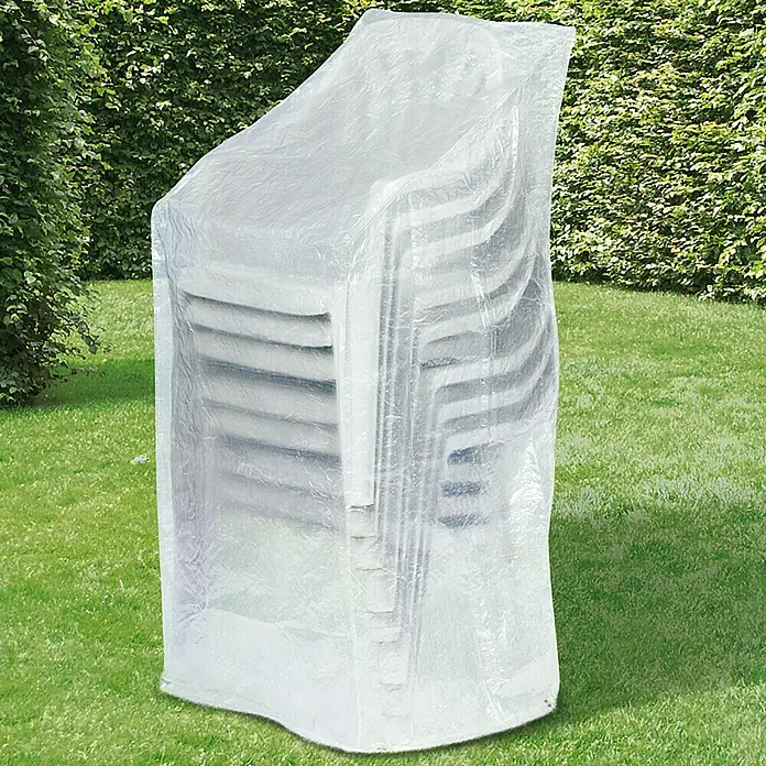Sunfun Classic Stapelsessel-Schutzhülle - L x B x H: 65 x 65 x 150 cm, Kunststoff - Stapel Gartenstühle mit transparenter Schutzhülle im Außenbereich. Ideal zum Schutz vor Witterungseinflüssen und zur Aufbewahrung.