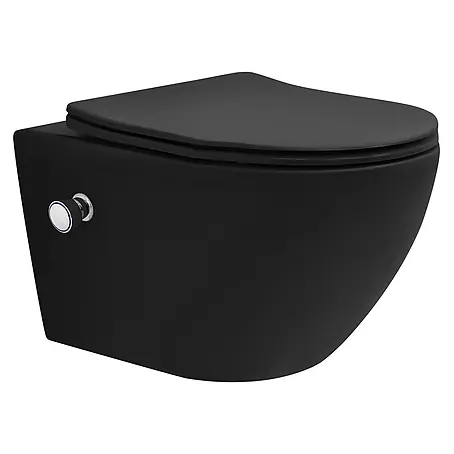 LuxeBath  Wand-WC mit Bidet-Funktion, Tornadospülung, Softclose-Klodeckel