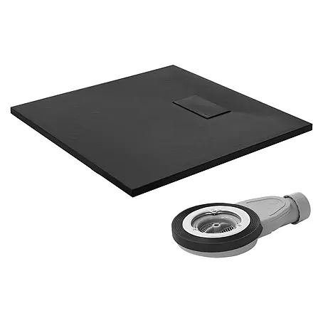 LuxeBath  Duschwannen-Set Quadratische 80x80cm mit Siphon ,Höhe 30 mm ,extra flache