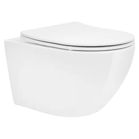 LuxeBath  Wand-WC Weiß mit Nano Beschichtung lang Tiefspüler Lotus Effekt