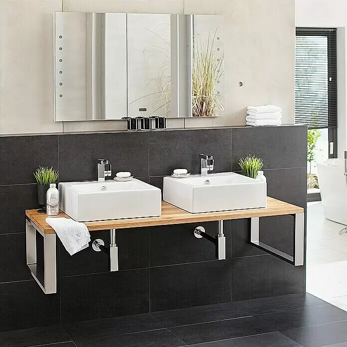 Noblewood Pur Iternal Tischbein - 550 x 60 x 322 mm, Silber, 2 Stk.