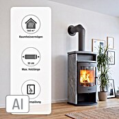 Fireplace Kaminofen Barcelona (8 kW, Raumheizvermögen: 144 m³, Verkleidung: Speckstein, Gussgrau)