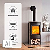 Fireplace Kaminofen Zaria Speckstein (6 kW, Raumheizvermögen: 108 m³, Material Abdeckung: Speckstein, Grau/Schwarz)