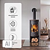 Justus Kaminofen Mino 2.0 (5 kW, Raumheizvermögen: 88 m³, Material Abdeckung: Keramik, Schwarz/Braun)