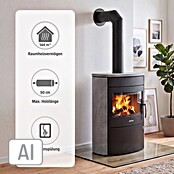 Justus Kaminofen Agero 2.0 (7 kW, Raumheizvermögen: 144 m³, Verkleidung: Speckstein, Schwarz)