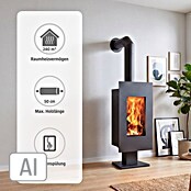 Panadero Kaminofen Osaka Ecodesign (8 kW, Raumheizvermögen: 240 m³, Material Verkleidung: Stahl, Schwarz Metallic) | BAUHAUS