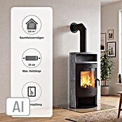 Fireplace Kaminofen Samba (7 kW, Raumheizvermögen: 126 m³, Material Verkleidung: Keramik, Schwarz) | BAUHAUS