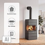Justus Kaminofen Voga  (6,5 kW, Raumheizvermögen: 131 m³, Verkleidung: Stahl, Schwarz)